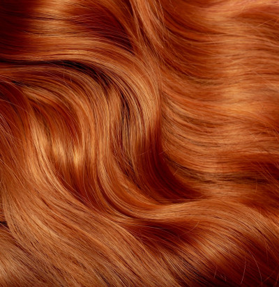 red hair close background womens long