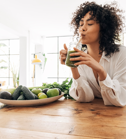 woman drinking matcha L2M