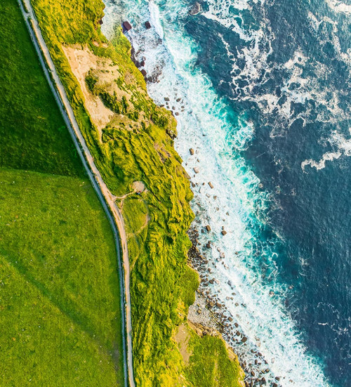 world famous cliffs aerial view