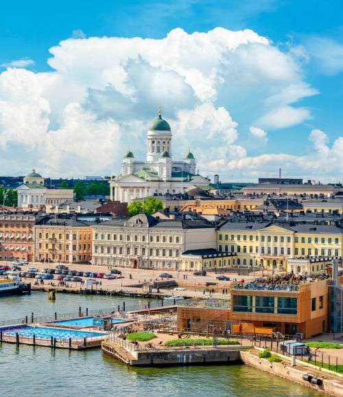 Helsinki aerial cityscape