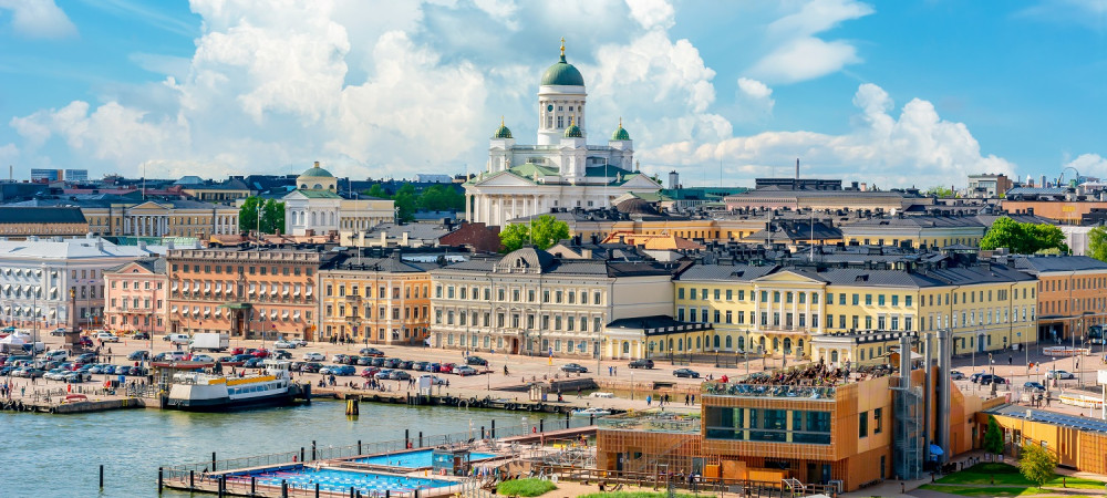 Helsinki aerial cityscape