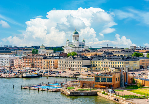 Helsinki aerial cityscape