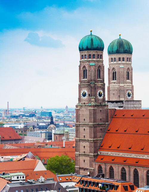city view sky frauenkirche red roofs