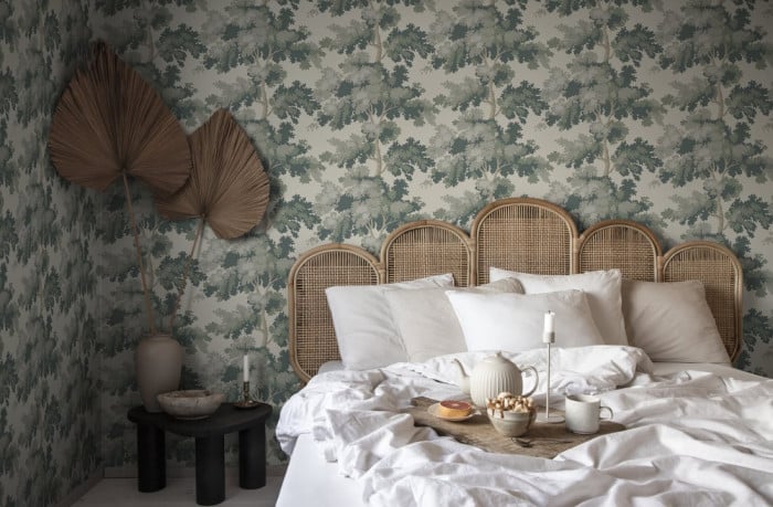 Bellewood Clouds Green Vintage Rebel Walls interior 