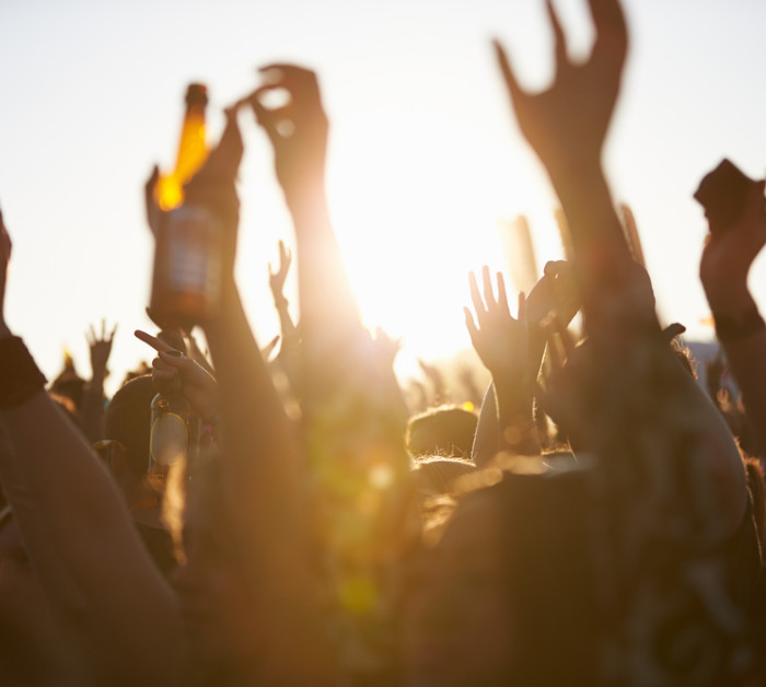 crowds enjoying themselves outdoor music festival