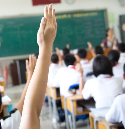 raised hands class middle school
