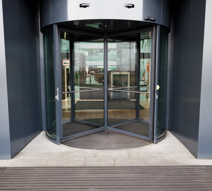 revolving door reception office building