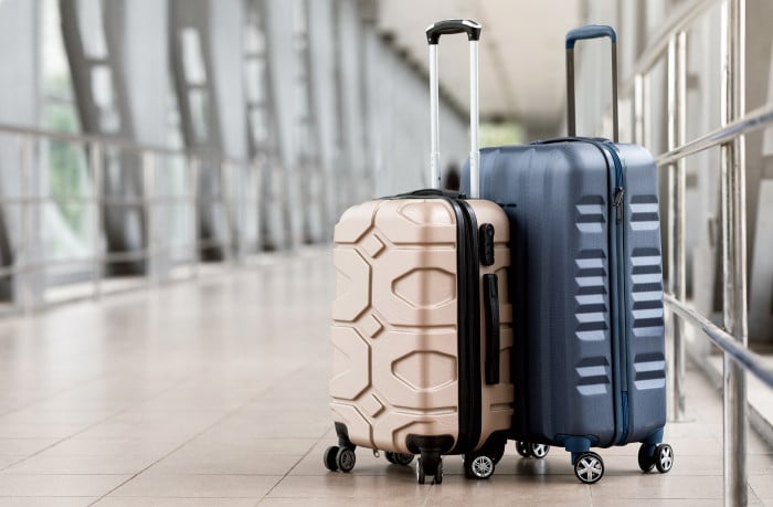 man shoulder bag hand luggage walking