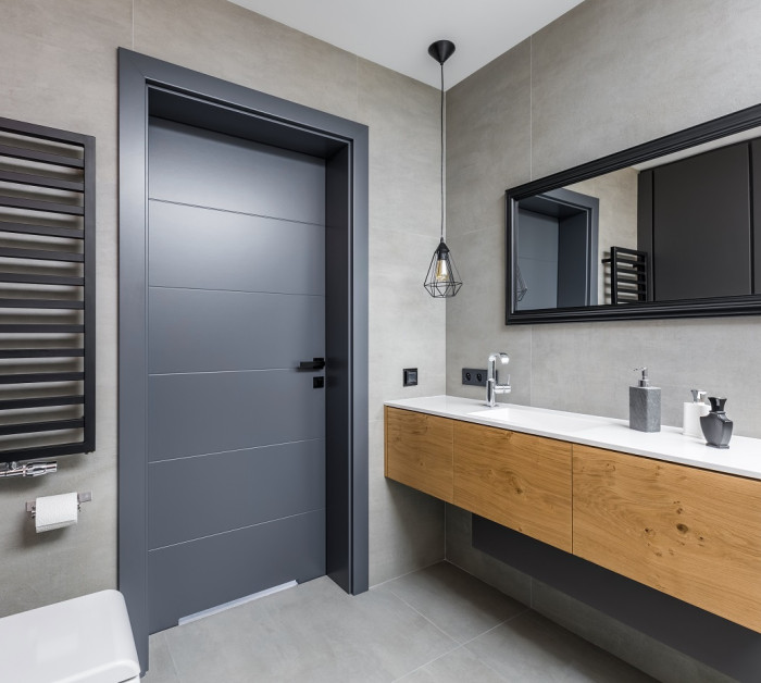 dark elegant bathroom countertop basin mirror
