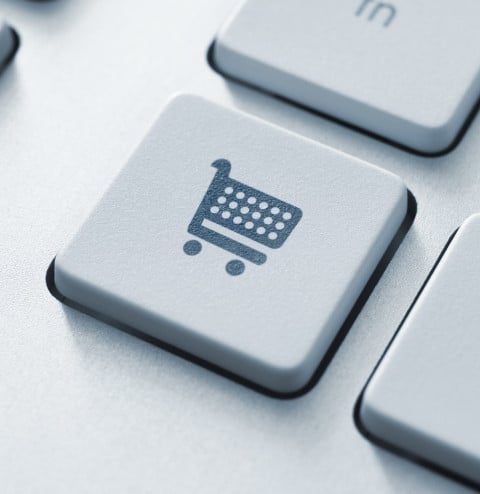 shopping cart icon on keyboard