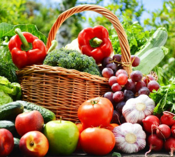 fruit vegetables basket food