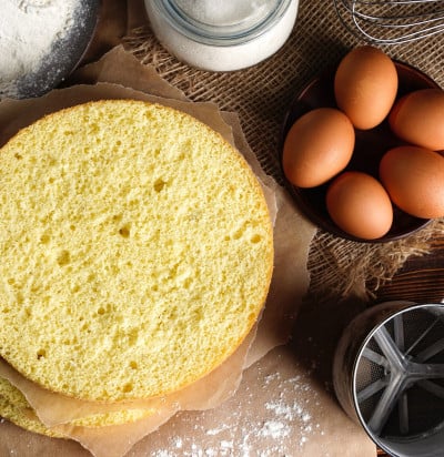 homemade round sponge cake