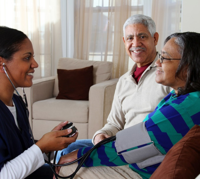 home health care worker elderly couple