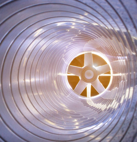 closeup view inside galvanized steel air