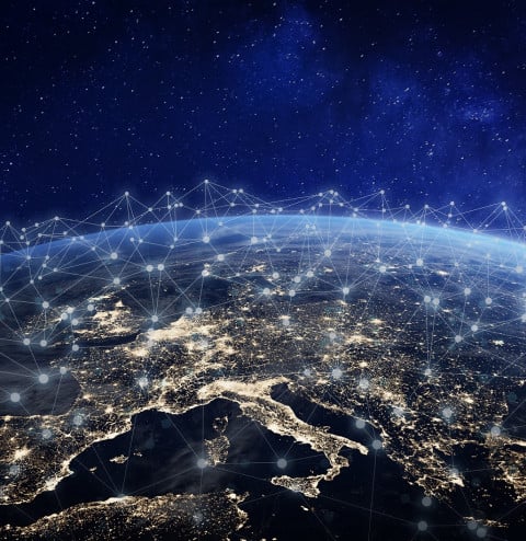 european telecommunication network connected over europe