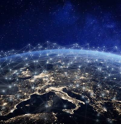 european telecommunication network connected over europe