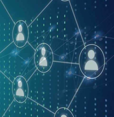 image network people icons over data