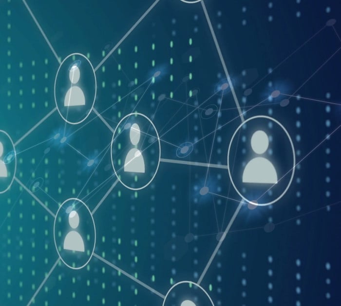 image network people icons over data
