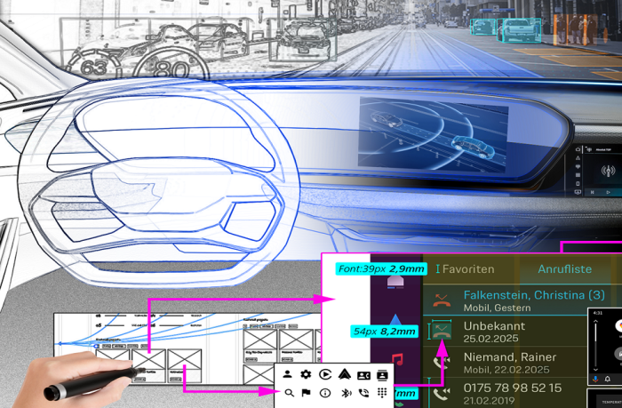 graphic user interface futuristic car