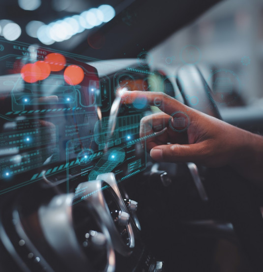 graphic user interface futuristic car