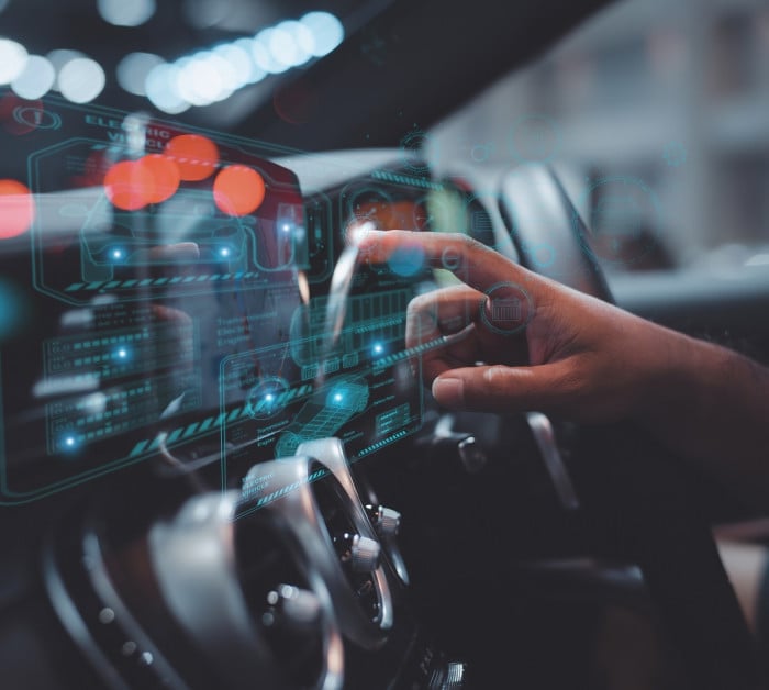 graphic user interface futuristic car