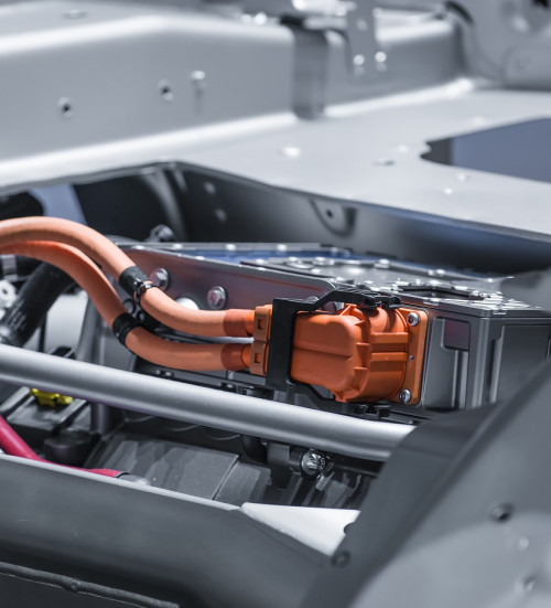 chassis electric car powertrain power connections
