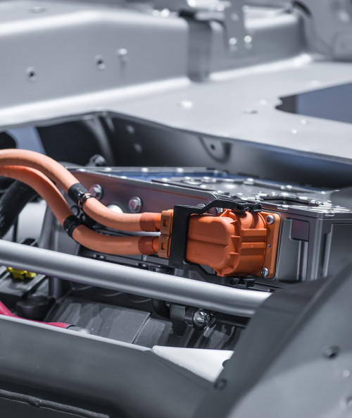 chassis electric car powertrain power connections