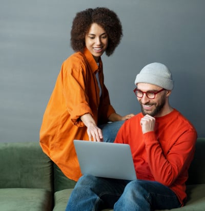 business collaboration smiling orange