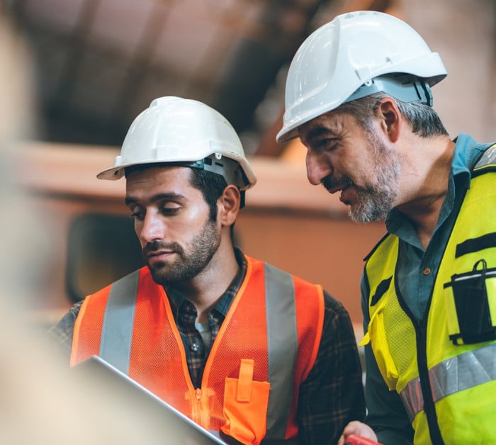 teamwork men construction site