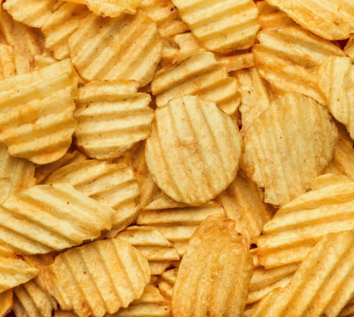 background potato crisps close texture corrugated