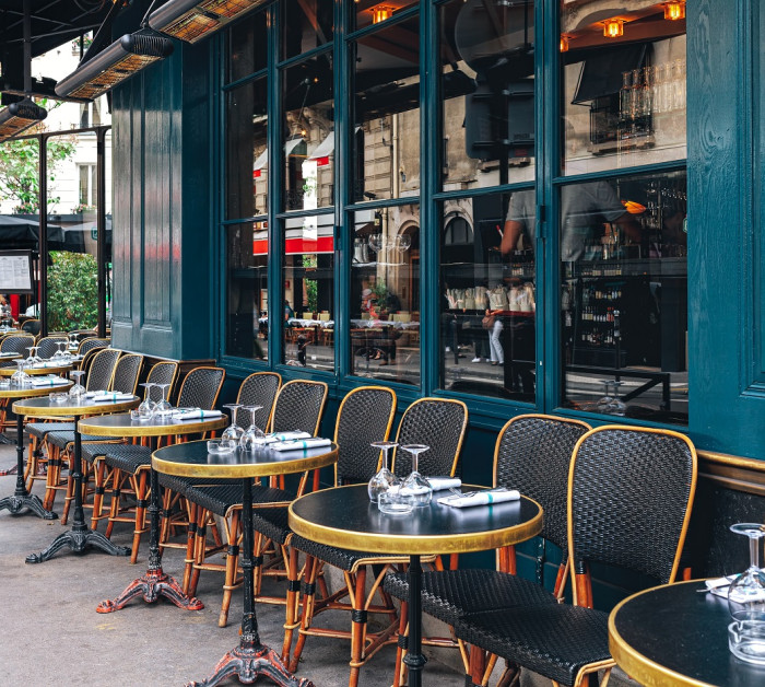 tables chairs outdoor cafe