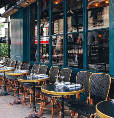 tables chairs outdoor cafe