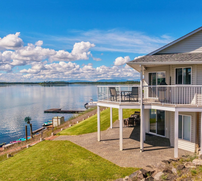 wide angle view beautiful large modern holiday home