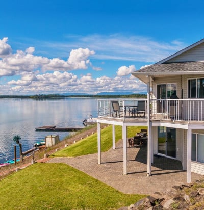 wide angle view beautiful large modern holiday home