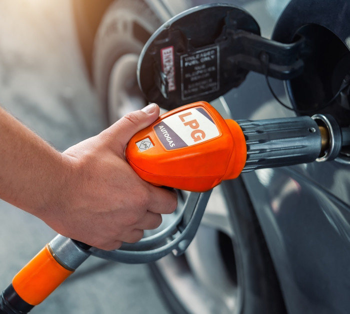 close detail view fuel autogas pump