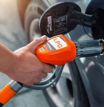 close detail view fuel autogas pump