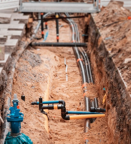 excavation trench on city street
