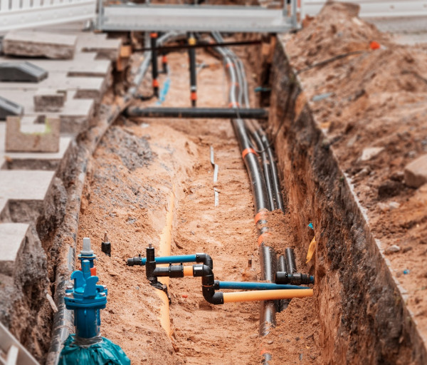 excavation trench on city street