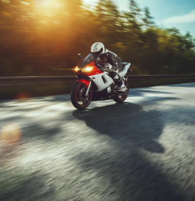 motorbike on road riding