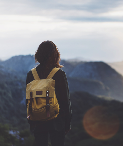 woman backpacker mountain L2S