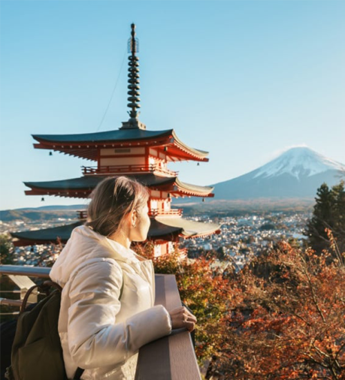 woman tourist mount fuji L2M