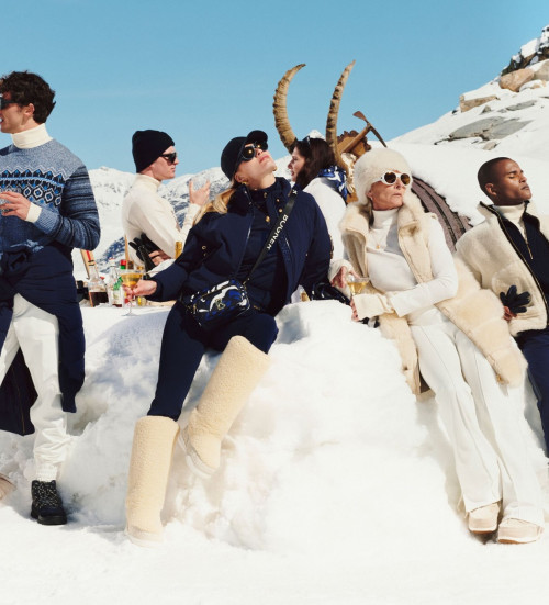group people ski outdoor wear snow