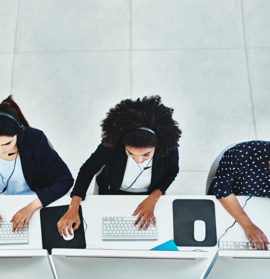 people in an office on computer
