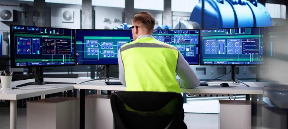engineer monitoring gas power plant control