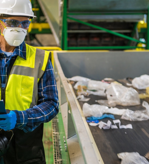 waste management sorting facility worker